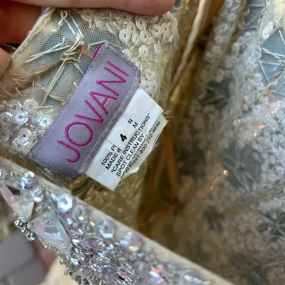 Jovani 90736A Embellished Illusion Dress size 4 NWT - Picture 9 of 14